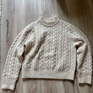 Mango Cream Cable Knit Sweater